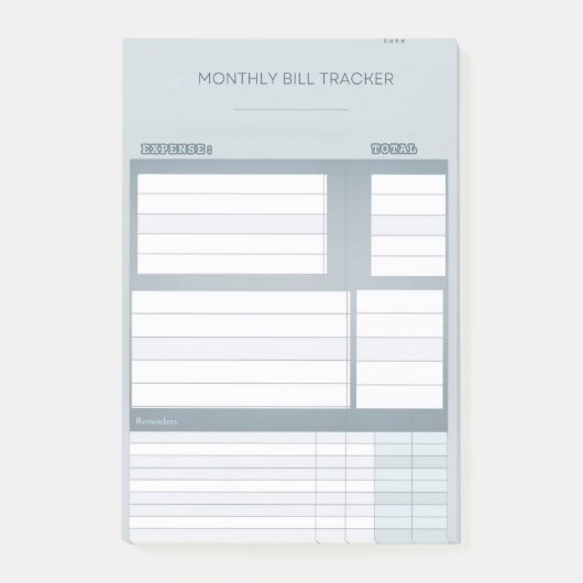 Minimalistische maandelijkse Bill Tracker-Sticker  Post-it® Notes (Voorkant)