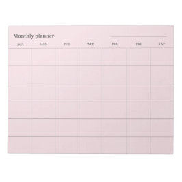 Minimalistische maandelijkse planner, aangepaste t notitieblok