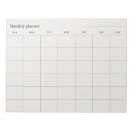 Minimalistische maandelijkse planner, aangepaste t notitieblok