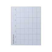 Minimalistische maandelijkse planner, aangepaste t notitieblok (Linkerzijde)