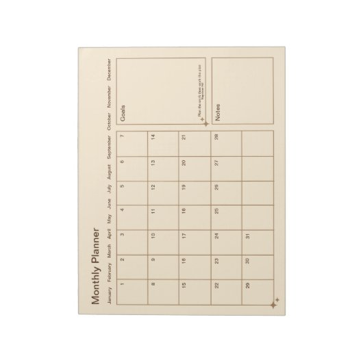  minimalistische maandplanner notitieblok (Linkerzijde)