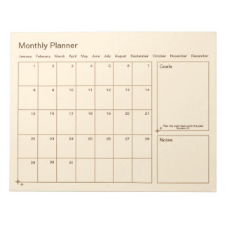 minimalistische maandplanner notitieblok