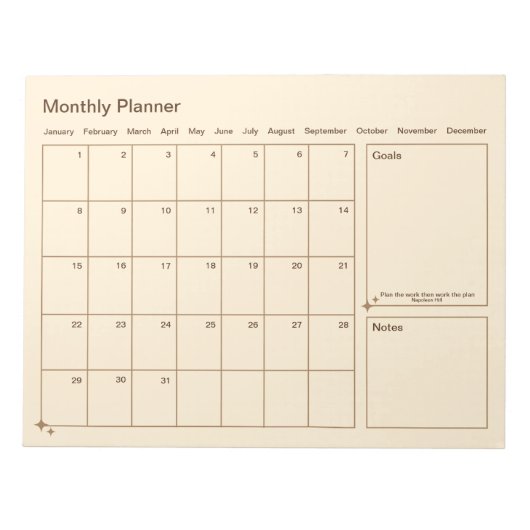  minimalistische maandplanner notitieblok (Voorkant)