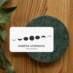 Minimalistische maanfase Hemels monogramlogo Visitekaartje