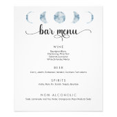 Minimalistische maanfasen bruiloft bar menu Poster (Voorkant)