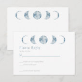 Minimalistische maanfasen Hemel RSVP-kaart RSVP Kaartje (Voorkant / Achterkant)