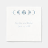 Minimalistische maanfasen hemelhuwelijk servet (Voorkant)