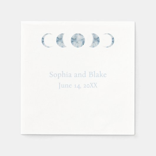 Minimalistische maanfasen hemelhuwelijk servet (Voorkant)