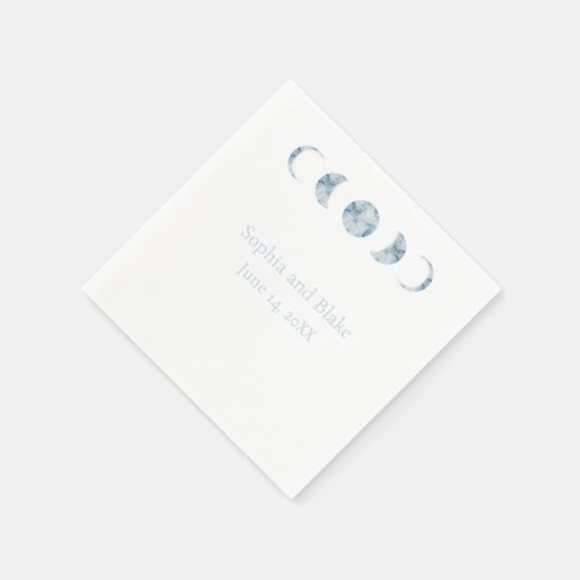 Minimalistische maanfasen hemelhuwelijk servet (Hoek)