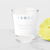 Minimalistische maanfasen hemelhuwelijk shot glas (Voorkant)
