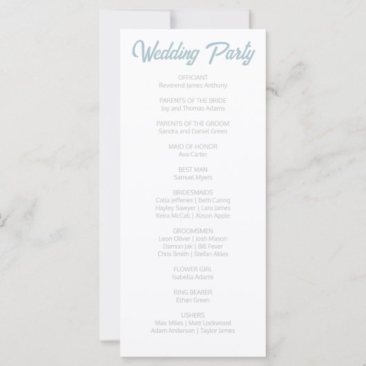 Minimalistische maanfasen hemelhuwelijksprogramma (Achterkant)