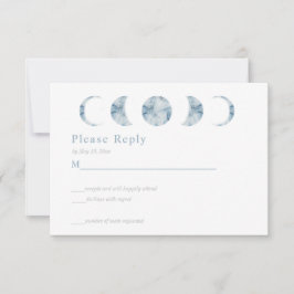 Minimalistische Maanfasen Hemels RSVP-kaart RSVP Kaartje