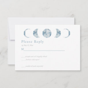 Minimalistische Maanfasen Hemels RSVP-kaart RSVP Kaartje