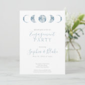 Minimalistische maanfasen hemelverlovingsfeest kaart (Staand voorkant)