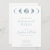 Minimalistische maanfasen hemelverlovingsfeest kaart (Voorkant / Achterkant)