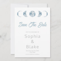 Minimalistische maanfases Celestial Save the Date