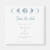 Minimalistische maanfases Celestial Save the Date Magneet (Voorkant)
