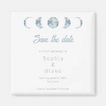 Minimalistische maanfases Celestial Save the Date