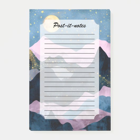 Minimalistische Maansterren Hemelse Bergvallei Post-it® Notes (Voorkant)
