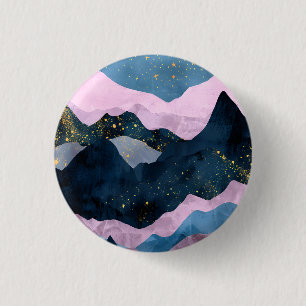 Minimalistische Maansterren Hemelse Bergvallei Ronde Button 3,2 Cm