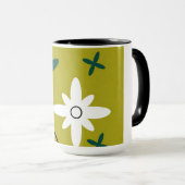 Minimalistische Madeliefjesbloem Abstracte Botanis Mok (Voorkant rechts)