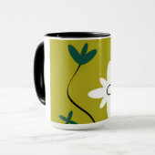 Minimalistische Madeliefjesbloem Abstracte Botanis Mok (Voorkant links)