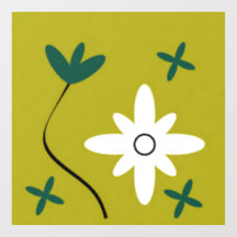 Minimalistische Madeliefjesbloem Abstracte Botanis
