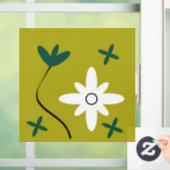 Minimalistische Madeliefjesbloem Abstracte Botanis Raamsticker (Huis)