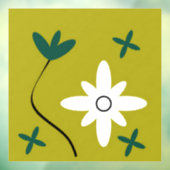 Minimalistische Madeliefjesbloem Abstracte Botanis Raamsticker (Vel 3)