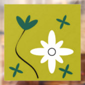 Minimalistische Madeliefjesbloem Abstracte Botanis Raamsticker (Vel 2)