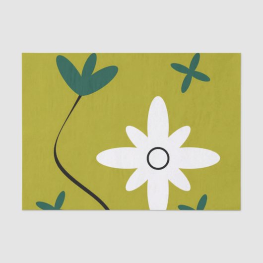 Minimalistische Madeliefjesbloem Abstracte Botanis Tissuepapier (Voorkant)