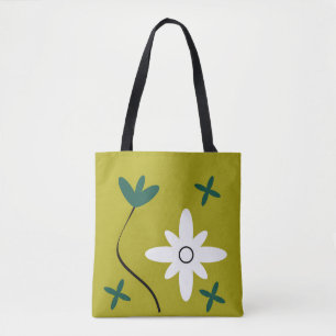Minimalistische Madeliefjesbloem Abstracte Botanis Tote Bag