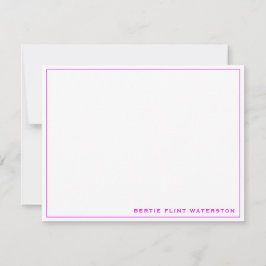 Minimalistische Magenta Border Note Kaart Notitiekaartje