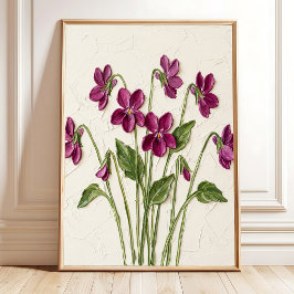 Minimalistische Magenta Paarse Muurkunst - Canvasp Poster