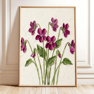 Minimalistische Magenta Paarse Muurkunst - Canvasp Poster