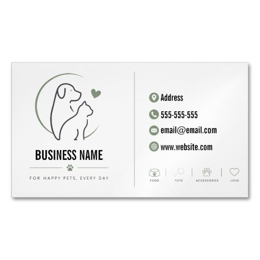 Minimalistische Magneet voor Dierenwinkel Aangepas (Voorkant)