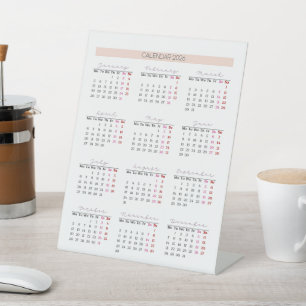 Minimalistische magnetische kalender 2026 reclamebord met voetstuk