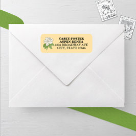 Minimalistische Magnolia Flower Wedding Retouradre Etiket