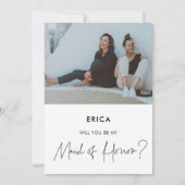 Minimalistische Maid of Honor-fotokaart Kaart (Voorkant)