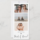 Minimalistische Maid of Honor-voorstel Fotocollage Kaart (Voorkant)