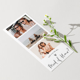 Minimalistische Maid of Honor-voorstel Fotocollage Kaart
