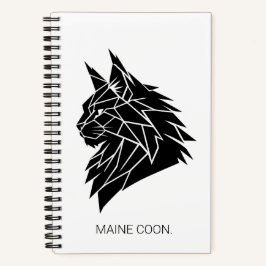 Minimalistische Maine Coon Geometrische Hardcover  Notitieboek