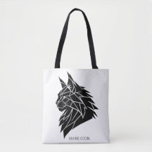Minimalistische Maine Coon Geometrische Katoenen T
