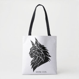 Minimalistische Maine Coon Geometrische Katoenen T Tote Bag