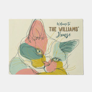 Minimalistische Maine Coon Kat Welkom Mat