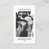 Minimalistische make-up artiest borstels foto visitekaartje (Voorkant)