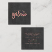 Minimalistische make-up artiest Dusty Pink Script Vierkante Visitekaartje (Voorkant / Achterkant)