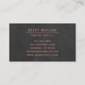 Minimalistische Make-up Artiest Monogram Koper Zwa Visitekaartje (Achterkant)