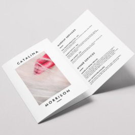 Minimalistische make-up artiest Red Lips Salon Bro Drieluik Kaart