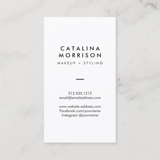 Minimalistische make-up artiest rode lippen foto visitekaartje (Achterkant)